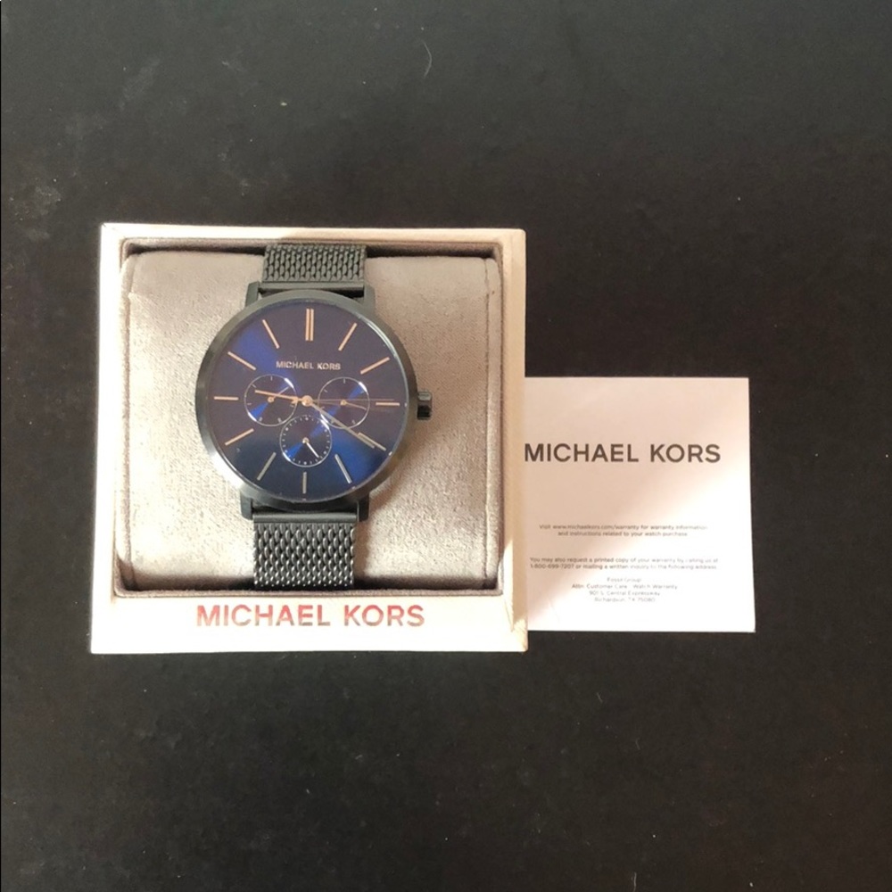 Michael Kors Watch Grey Band Blueface chronograph